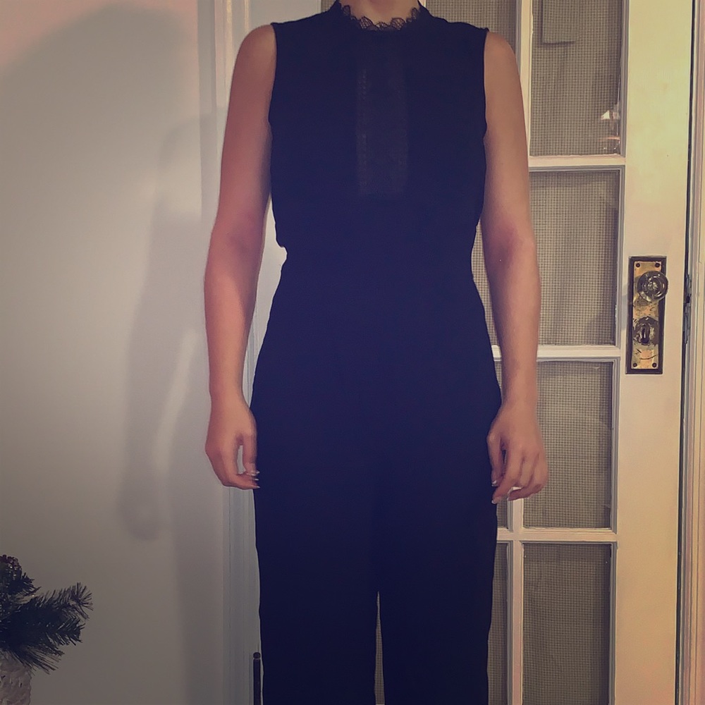 Black high neck jumpsuit